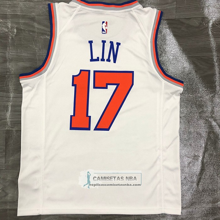 Camiseta New York Knicks Jeremy Lin NO 17 Association Blanco